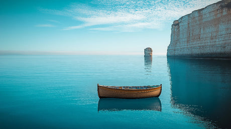 Ocean wallpaper design file showing detailed turquoise waters and limestone cliffs pattern