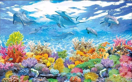 Ocean wallpaper design file showing detailed coral reef and dolphin pattern