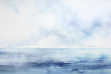 Design file showing detailed watercolor ocean and sky pattern with soft blue gradients