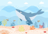 Ocean theme wallpaper design file showing detailed whale and coral pattern