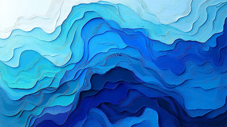 3D Ocean Wave Wallpaper design file showing detailed blue abstract pattern with dimensional wave effects