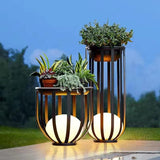 Solar Garden Floor Lamp  Illuminated Planter With LED Light - Detailed view