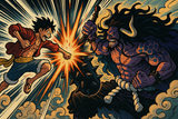 One Piece Mural Wallpaper  Ultimate Pirate Battle Scene - Wallpaper design detail 5