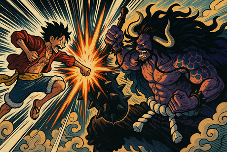 One Piece Mural Wallpaper  Ultimate Pirate Battle Scene - Wallpaper design detail 5