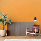 Modern hallway with orange feature wall creating welcoming entrance