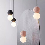 Minimalist Pendant Light  Volcanic Rock Glass Sphere Design - Product detail 4