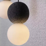 Minimalist Pendant Light  Volcanic Rock Glass Sphere Design - Product detail 11