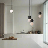 Minimalist Pendant Light  Volcanic Rock Glass Sphere Design - Product detail 5