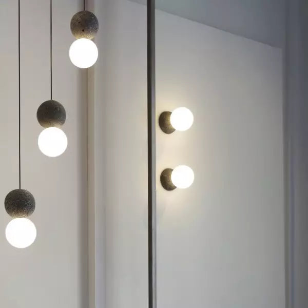 Minimalist Pendant Light  Volcanic Rock Glass Sphere Design - Product detail 9