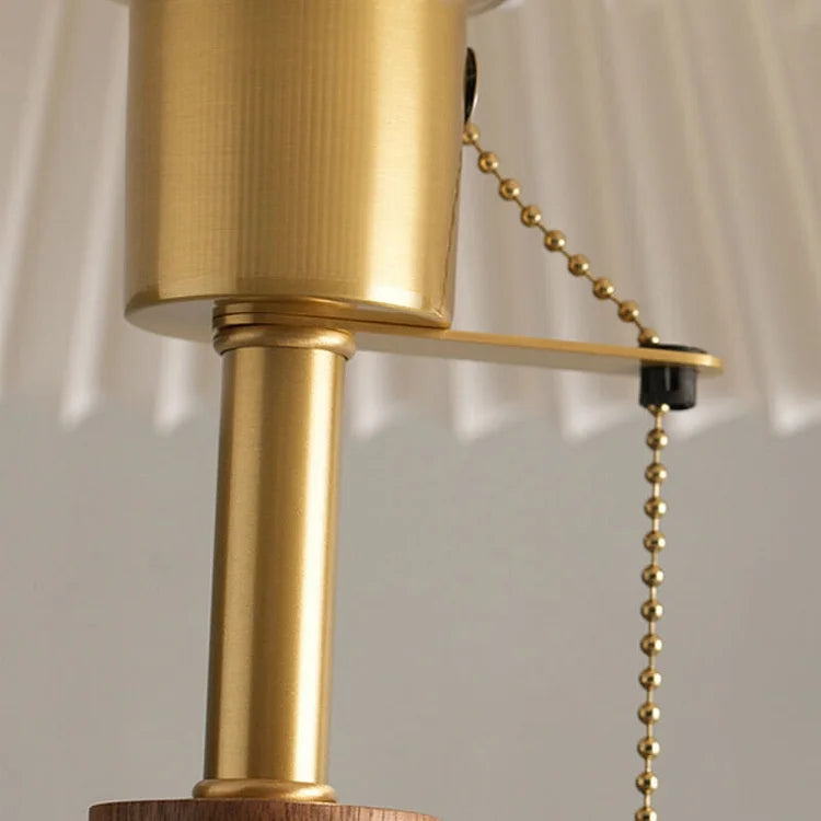 Scandinavian Table Lamp  Pleated Shade With Oak Base - Product detail 12