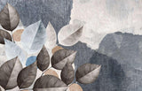 Botanical Mural Wallpaper | Modern Grey Leaf Design