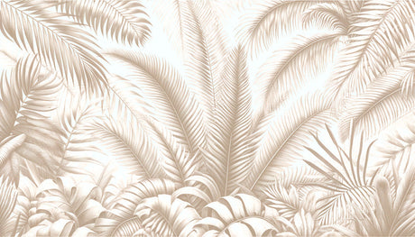 Palm Leaf Wallpaper design file showing detailed beige tropical foliage pattern