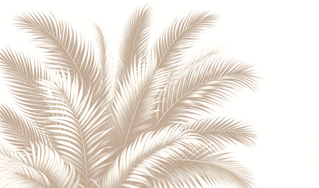 Beige palm leaf wallpaper design file showing detailed botanical pattern and natural frond motifs