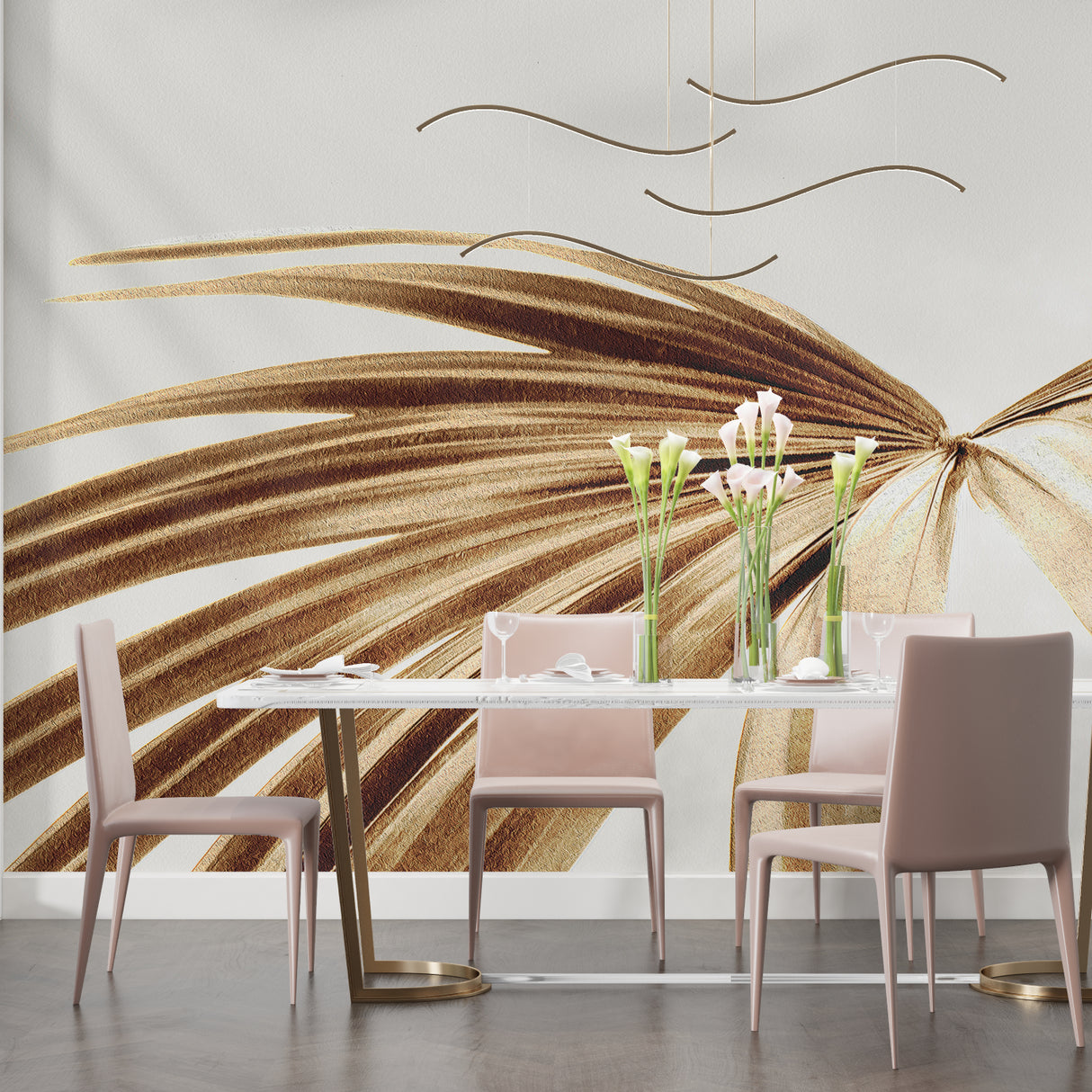 Palm leaf pattern enhancing an elegant hotel lobby entrance