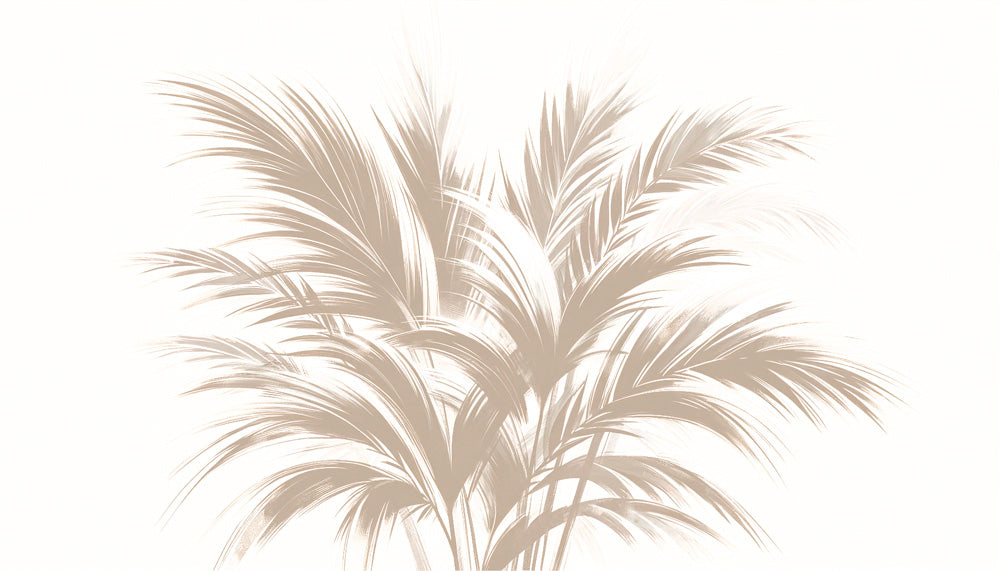 Palm Leaves Wallpaper design file showing delicate beige botanical pattern