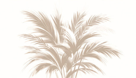 Palm Leaves Wallpaper design file showing delicate beige botanical pattern