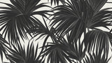 Black and white tropical palm leaves design file showing detailed leaf pattern and high-contrast botanical elements
