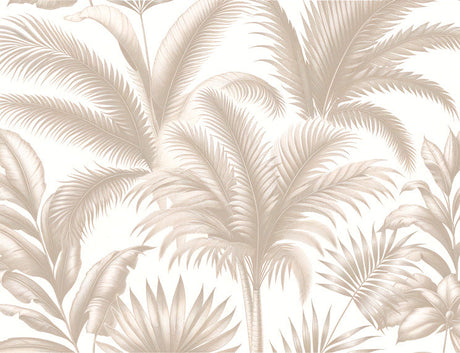 Palm Leaves Wallpaper design file showing detailed beige tropical pattern on white background