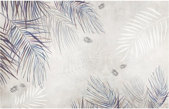 Watercolor palm leaves design file showing intricate grey and blue pattern details