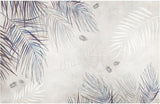 Watercolor palm leaves design file showing intricate grey and blue pattern details