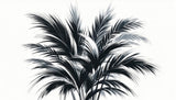 Black and white palm leaf design file showing detailed botanical pattern