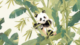 Panda and bamboo forest wallpaper design file showing intricate pattern details and soft color palette