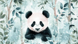 Panda in misty forest design file showing intricate details and cloud patterns