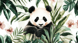 Panda and tropical jungle watercolor design file showing intricate pattern details