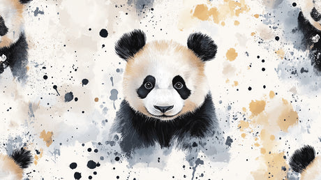 Panda watercolor wallpaper design file showing intricate paint effects and artistic details