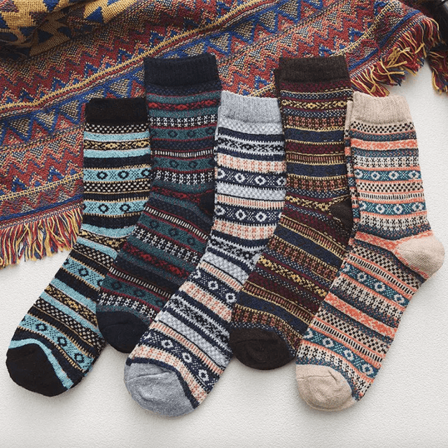 Nordic Winter Socks  Scandinavian Pattern Wool Blend - Product showcase