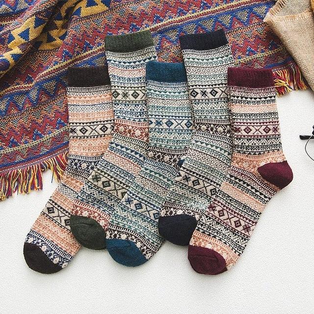 Nordic Winter Socks  Scandinavian Pattern Wool Blend - Product detail 12