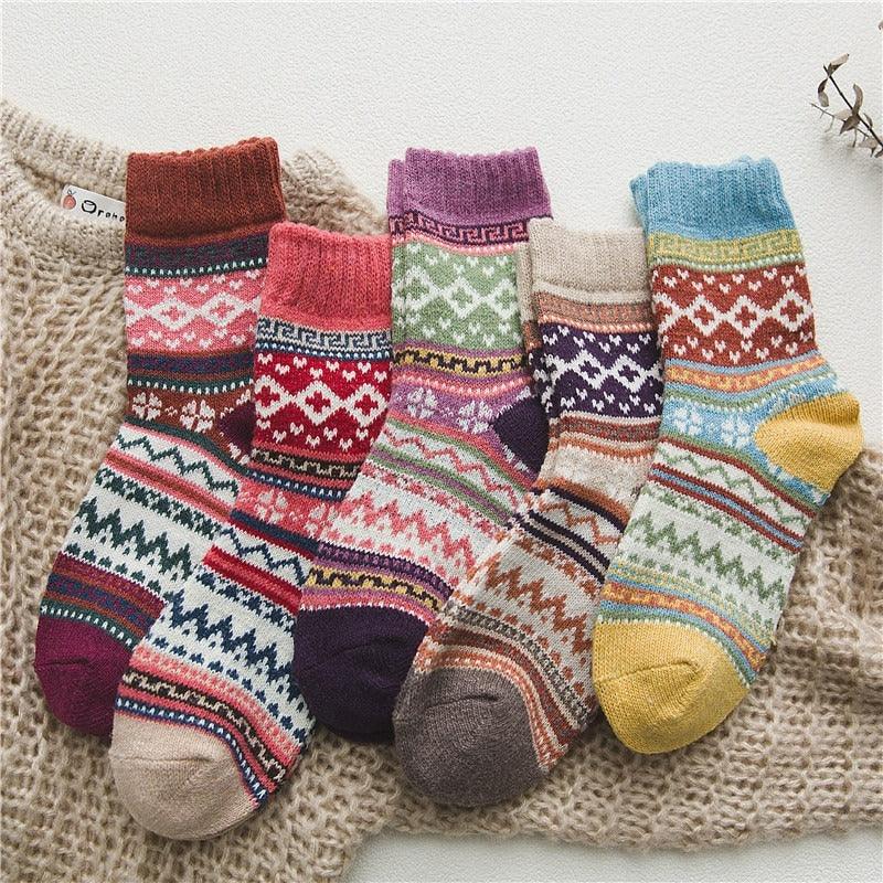 Nordic Winter Socks  Scandinavian Pattern Wool Blend - Product detail 13