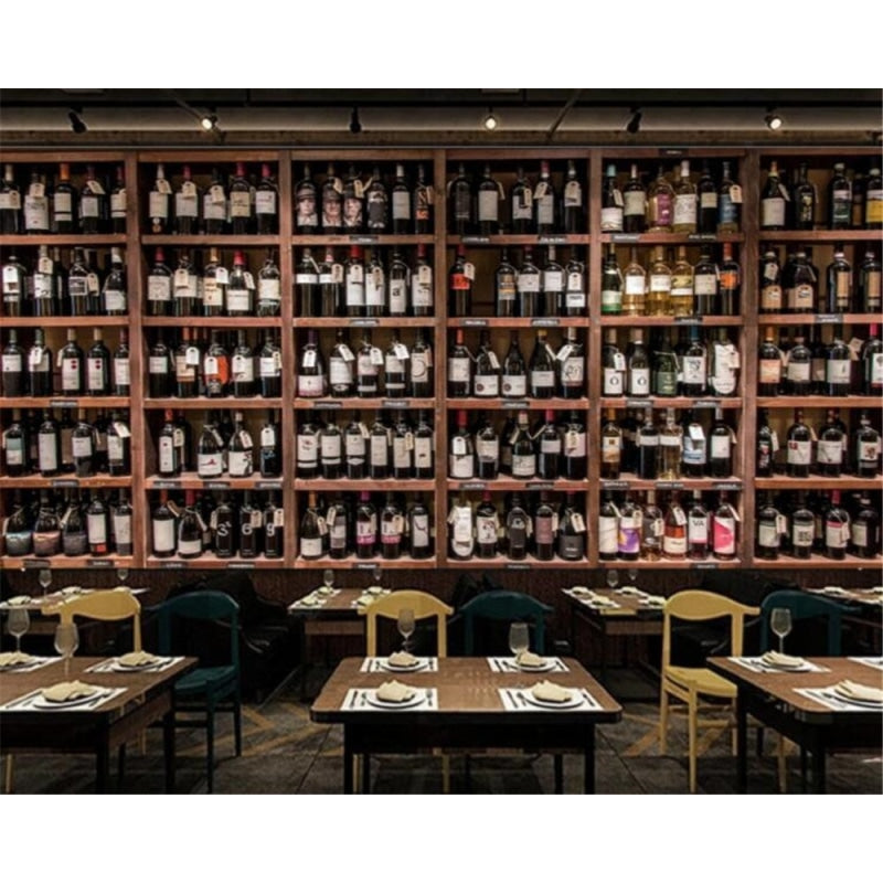 Wine Cellar Mural Wallpaper | Vintage Restaurant Collection Display