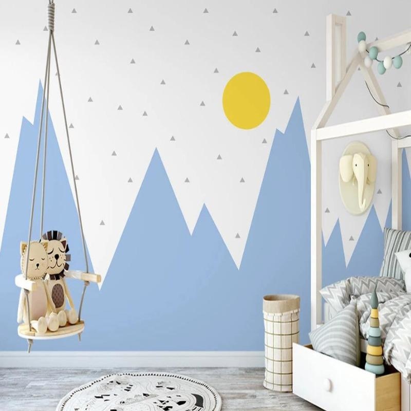 Mountain Mural Wallpaper | Kids Blue Sky Adventure