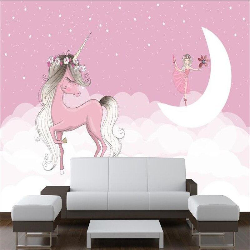 Unicorn Mural Wallpaper | Magical Princess and Moon Scene