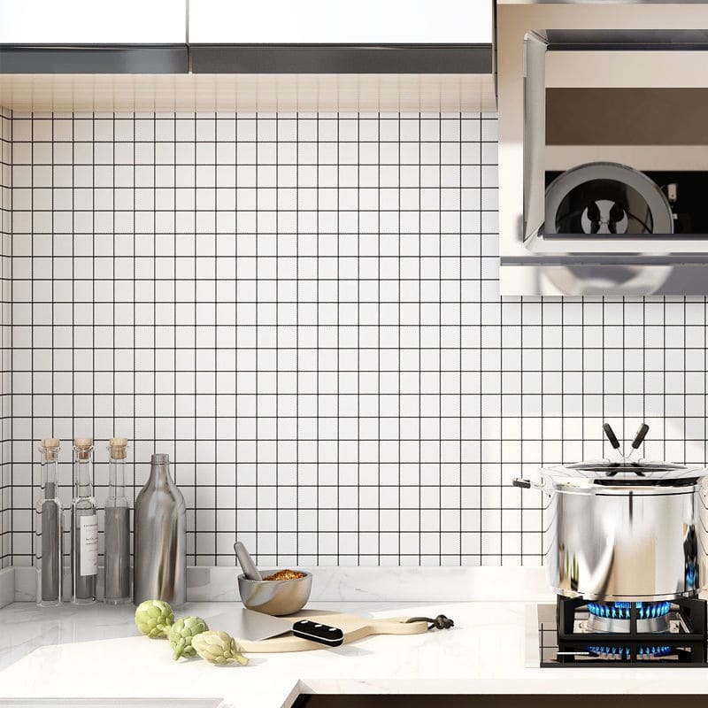 Geometric Mural Wallpaper | Black and White Grid Pattern