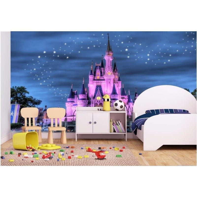 Princess Castle Mural Wallpaper | Magical Night Sky Design