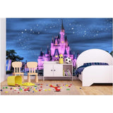 Princess Castle Mural Wallpaper | Magical Night Sky Design