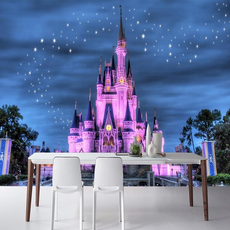 Princess Castle Mural Wallpaper | Magical Night Sky Design