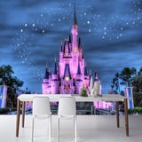 Princess Castle Mural Wallpaper | Magical Night Sky Design