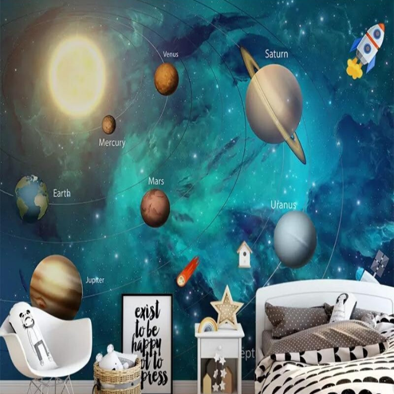 Space Mural Wallpaper | Solar System and Galaxy Design