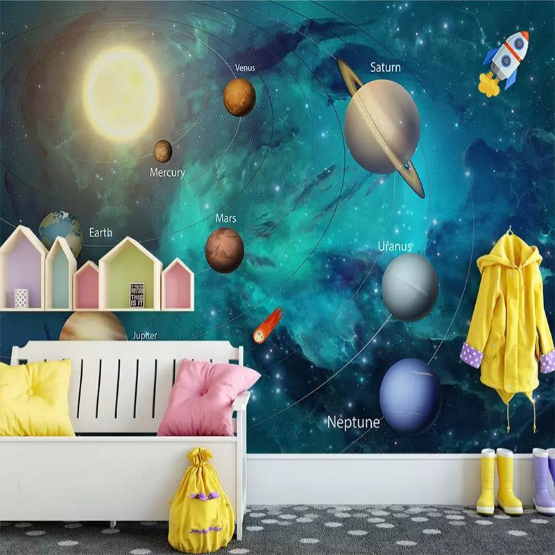 Space Mural Wallpaper | Solar System and Galaxy Design