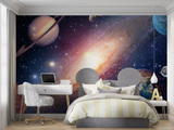 Galaxy Mural Wallpaper | Cosmic Space with Planets Design