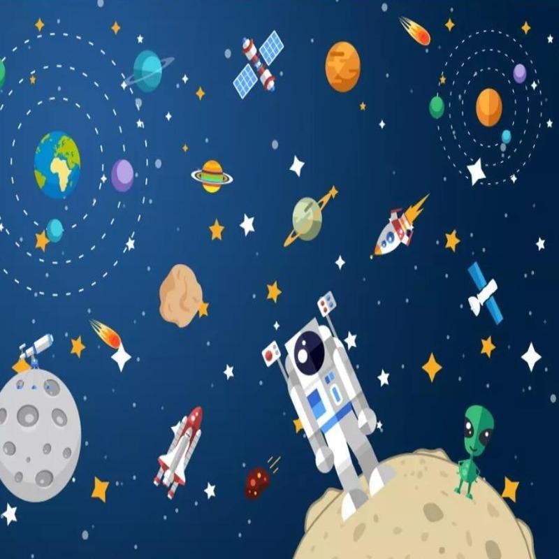 Space Mural Wallpaper | Astronaut and Planets Adventure