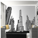 City Mural Wallpaper | Black and White Chicago Skyline