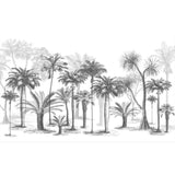 Forest Mural Wallpaper | Black and White Tree Silhouettes