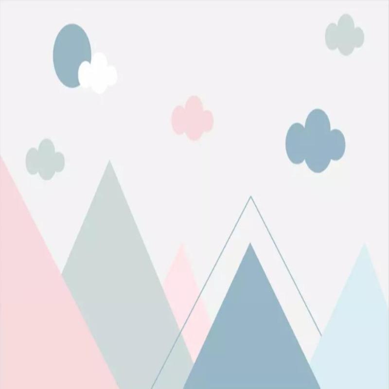 Cloud Mural Wallpaper | Mountain Pastel Nursery Design