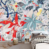 Birds Mural Wallpaper | Tropical Forest with Yellow Canaries