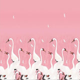 Birds Mural Wallpaper | Elegant White Cranes on Pink