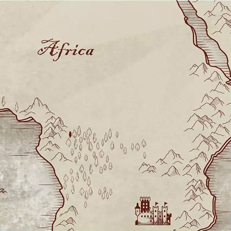 World Map Mural Wallpaper | Vintage Beige Navigation Theme